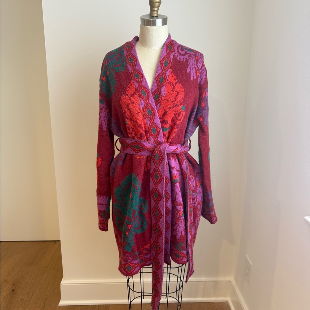 FARM Rio Vibrant Knit Robe - Red and Purple